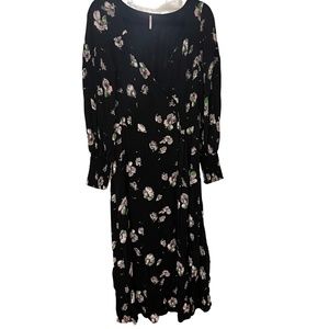 Black floral bohemian style dress from Free People